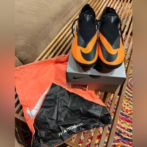 NEW Nike Orange and Black Phantom Vision 2 Soccer Shoes with Drawstring Bag